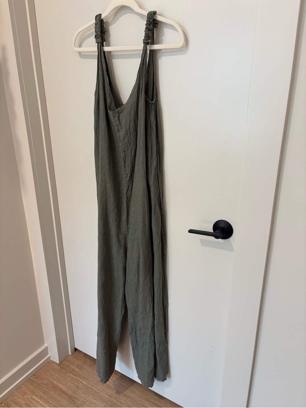 Beachwood Baby Olive Green 100% Linen Romper Onsie One Size Comfy Maternity